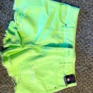 Brand new size 5 green neon shorts with tags